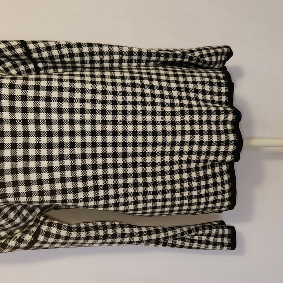 J Jill Sweater Black Gingham Reversable Crew Neck Long Sleeve Farmhouse Size M - Picture 4 of 13